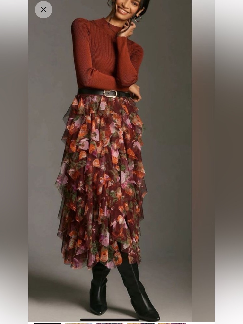 Anthropologie The Cherie Ruffled Tiered Skirt.